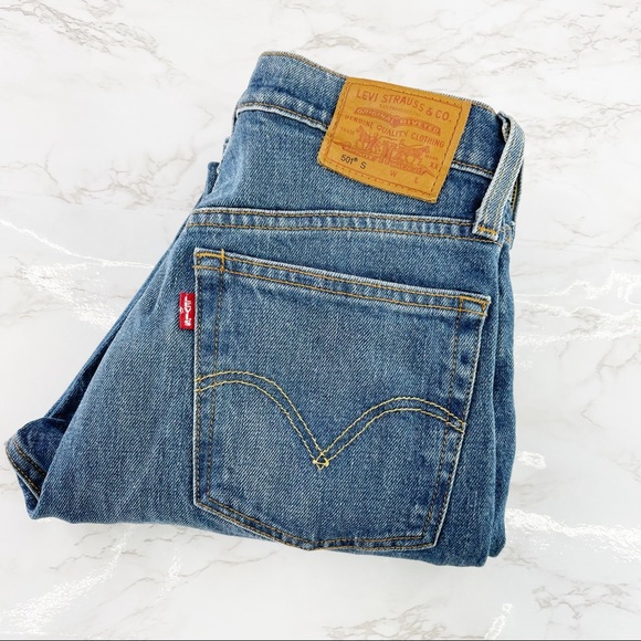 Levi’s Premium 501 Skinny Button Fly High Rise Blue Jeans We The People Size 26 - Picture 4 of 12